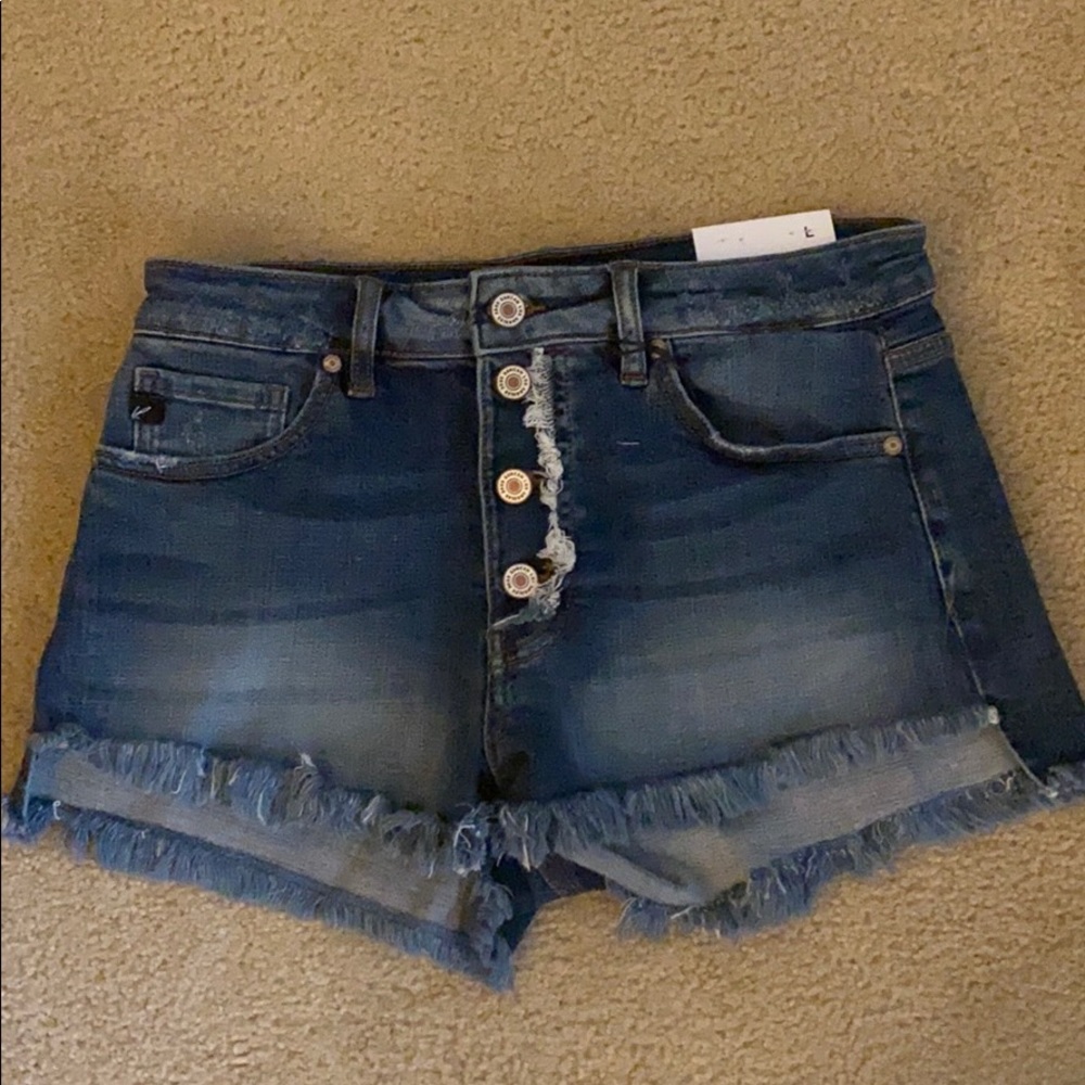 KanCan Frayed High Rise Shorts.